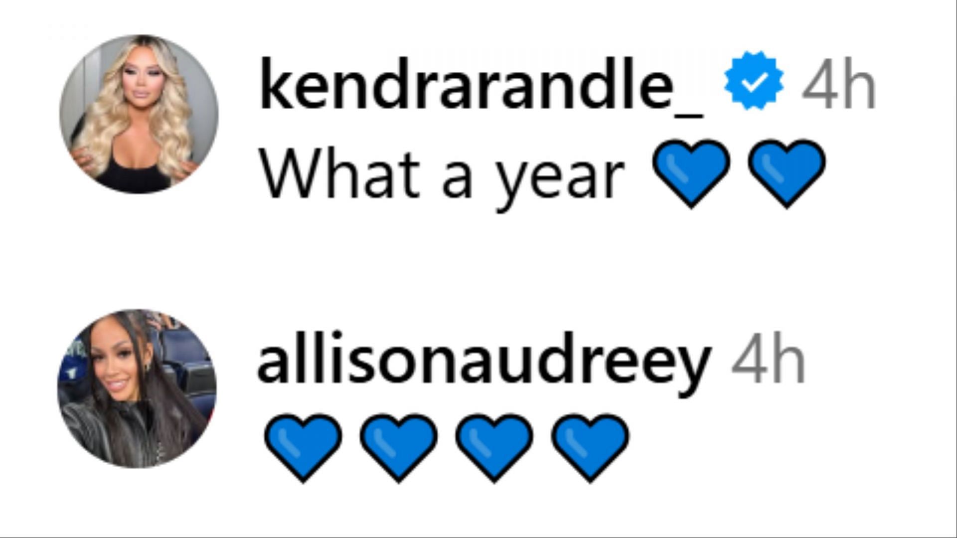 Kendra Randle and Allison Audrey react to Mary LeVere Peluso's IG post. (Photo: @marylevere on IG)